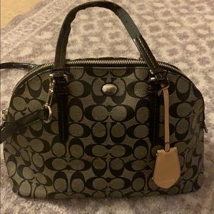 Coach Satchel black and grey purse.